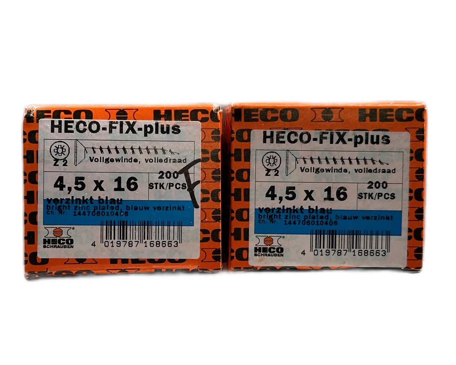 Heko fix plus Z2 – schroeven 4.5 x 16 – 2 x 200 stuks