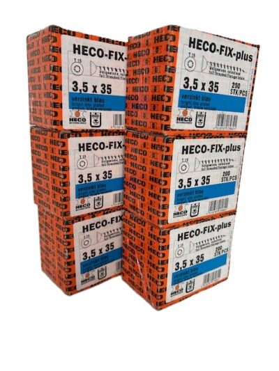 6 doosjes Heko-Fix Plus a 200 schroeven T15 verzinkt 3.5 x 35
