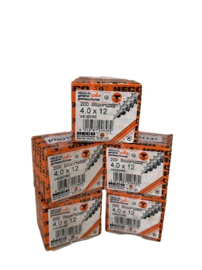 5 doosjes Heko-Fix Plus a 200 schroeven  verzinkt 4.0×12