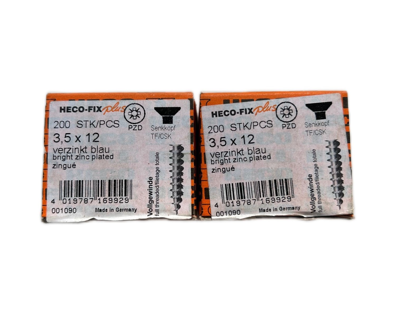 Heko fix PZD – schroeven 3.5 x 12 – 2 x 200 stuks