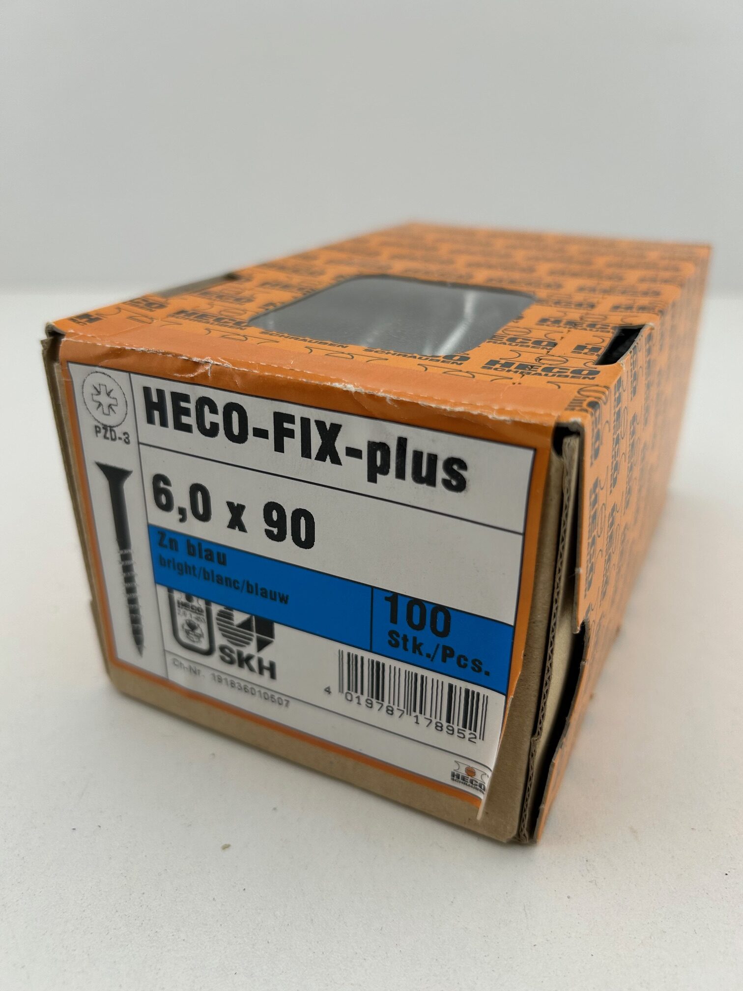 HECO FIX plus schroeven verzinkt Pozidrive PZ-3 platverzonken kop 6.0 x 90 mm 100 stuks