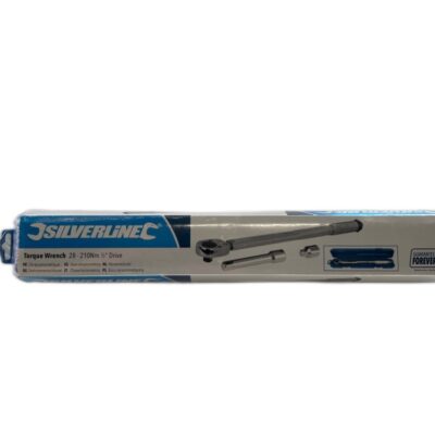 Silverline momentsleutel 1/2"28-210 Nm in koffer met adapter 3/8 x 1/2"en verlengstuk