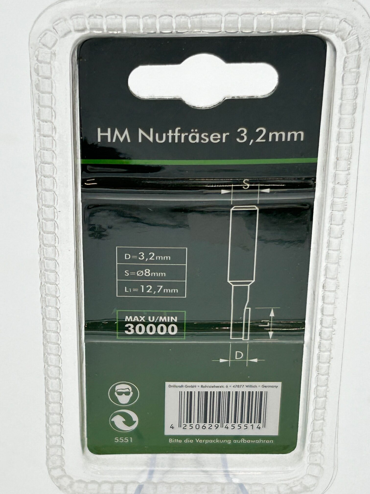 Drillcraft Hardmetalen sleuffrees 3.2mm-5551 - Afbeelding 2