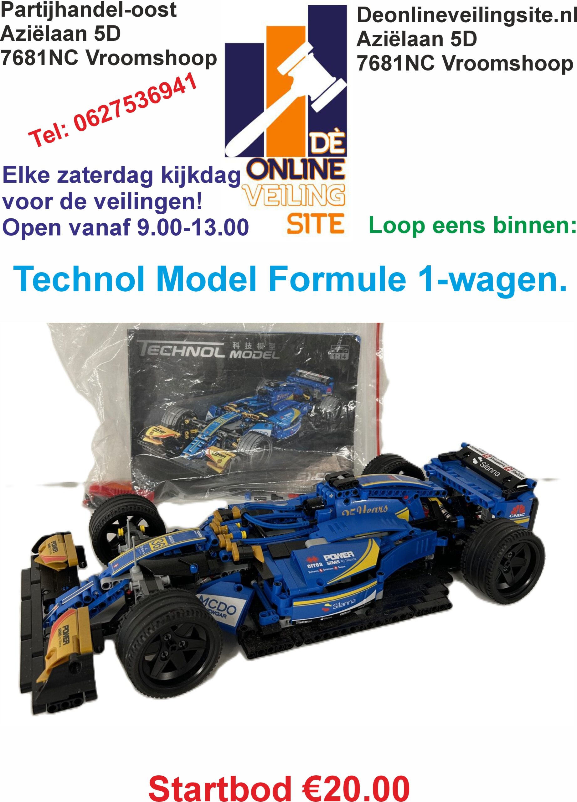 Deze kavel loopt af precies één week na
  het eerste bod.Technol Model Formule 1-wagen.