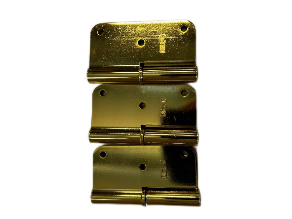 3 Scharnieren gepolijst messing