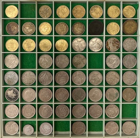 1 Kastje met 4 laden met 103 munten - Afbeelding 3