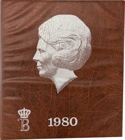 Muntenalbum voor Nederlandse munten van de jaren 1980 met 46 munten