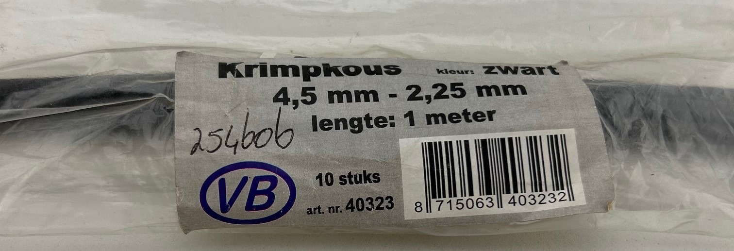 4 x Krimpkous 4.5 mm – 2.25 mm 1mtr