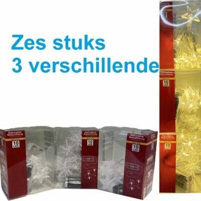 6 x Acryl licht kettingen kerst (3verschillende)