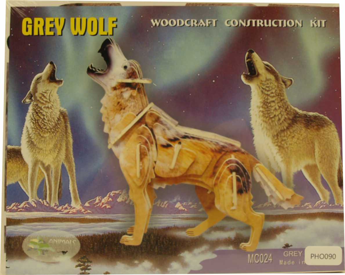 3d Puzzle Grey Wolf Color