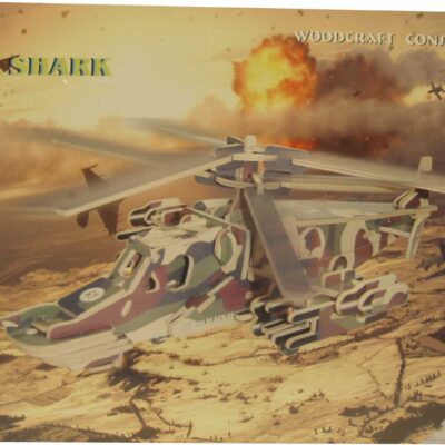 3d Puzzle Helicopter Color Black Shark