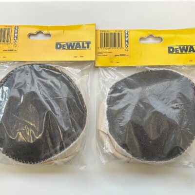 2 x DeWalt QZ polijsthoezen met een diameter van ø125mm .