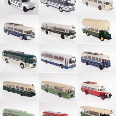 15 Verschillende Bussen in schaal 1:43