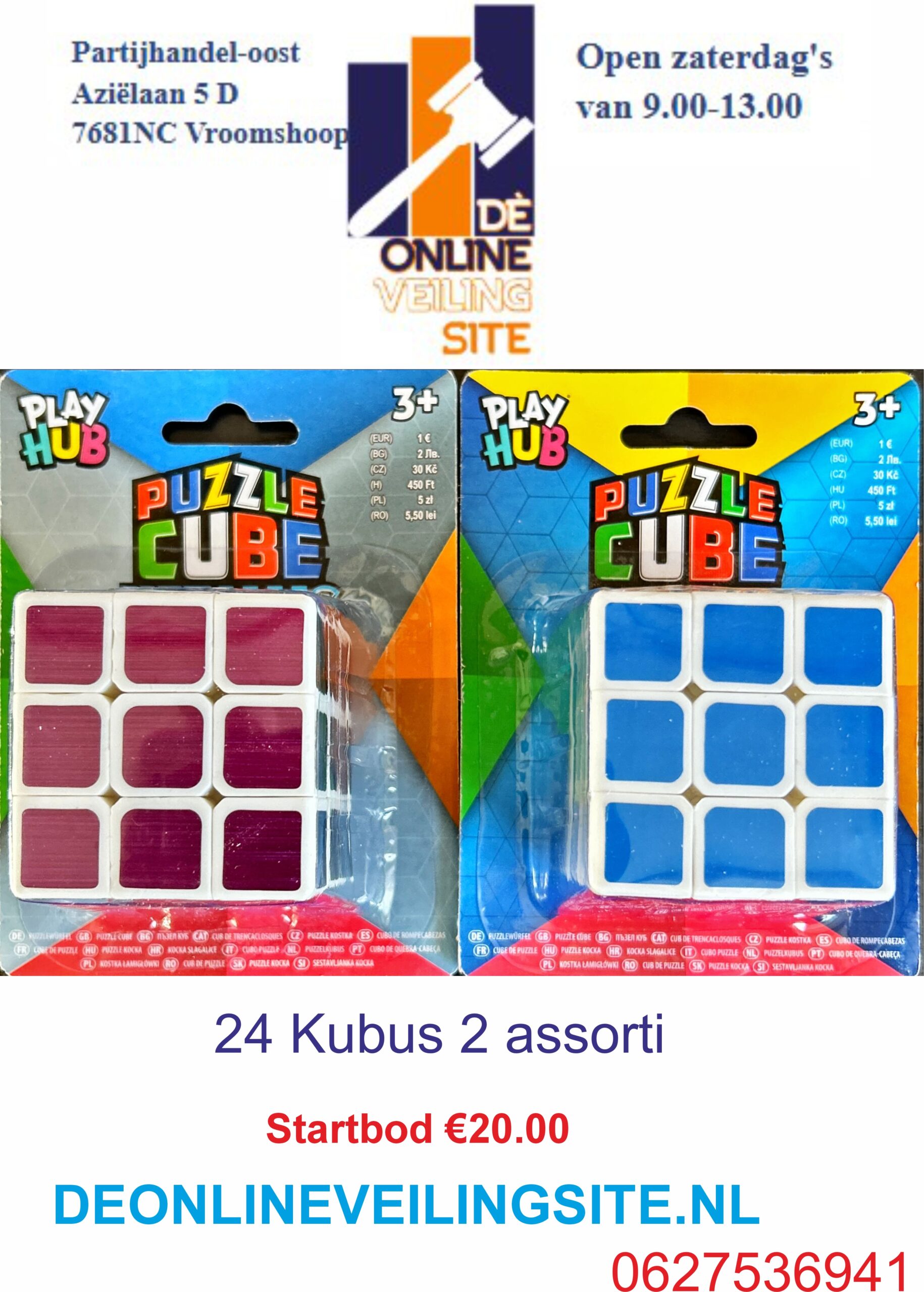 Deze kavel loopt af precies één week na
  het eerste bod.24 Kubus 2 assorti