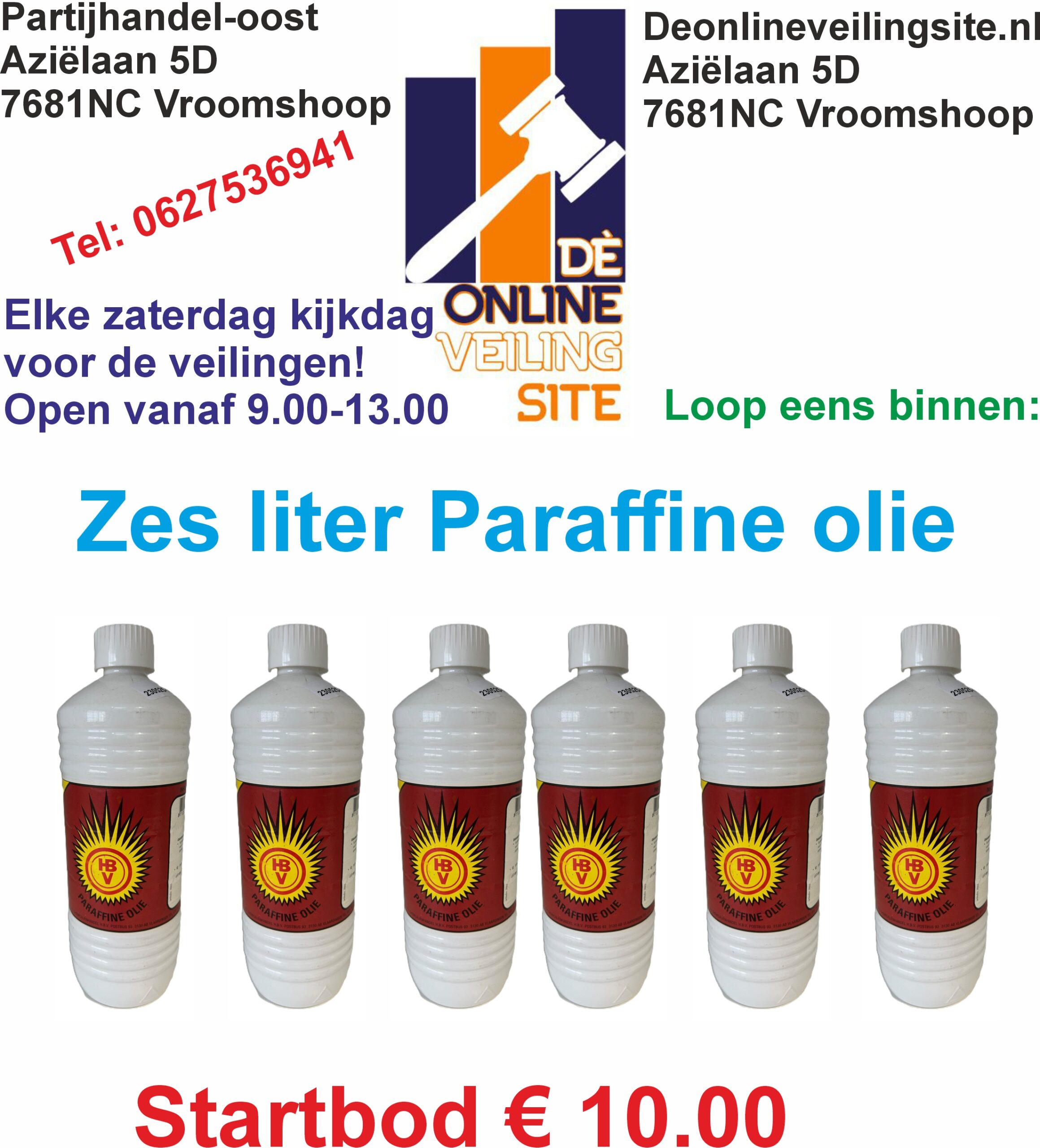 Deze kavel loopt af precies één week na
  het eerste bod.6 Liter paraffine olie
