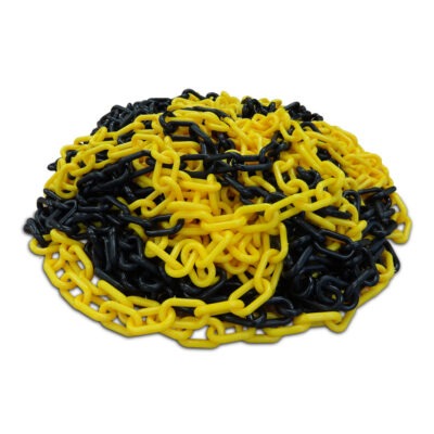 Deze kavel loopt af precies één week na
  het eerste bod.Zak met kunststof ketting geel/zwart 25 mtr.