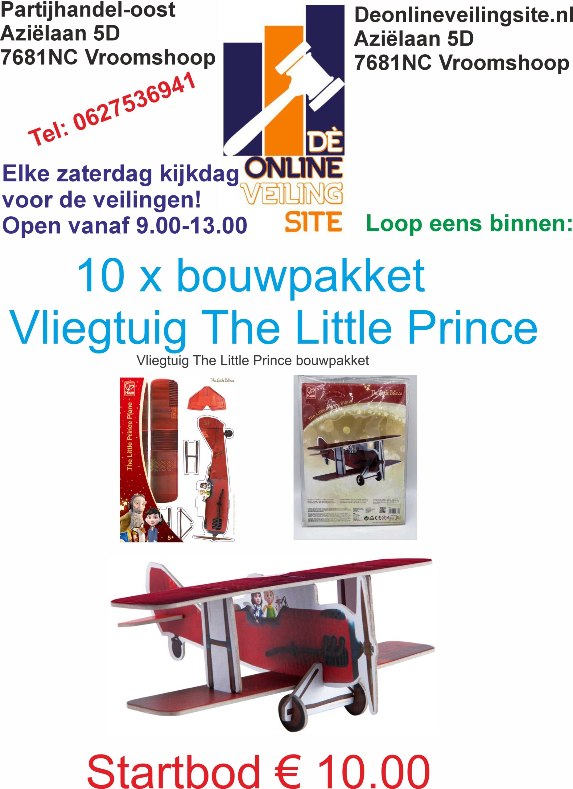 Deze kavel loopt af precies één week na
  het eerste bod.10 x Modelbouwpakket Vliegtuig The Little Princess