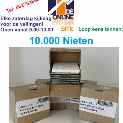 Deze kavel loopt af precies één week na
  het eerste bod.10.000 Nieten