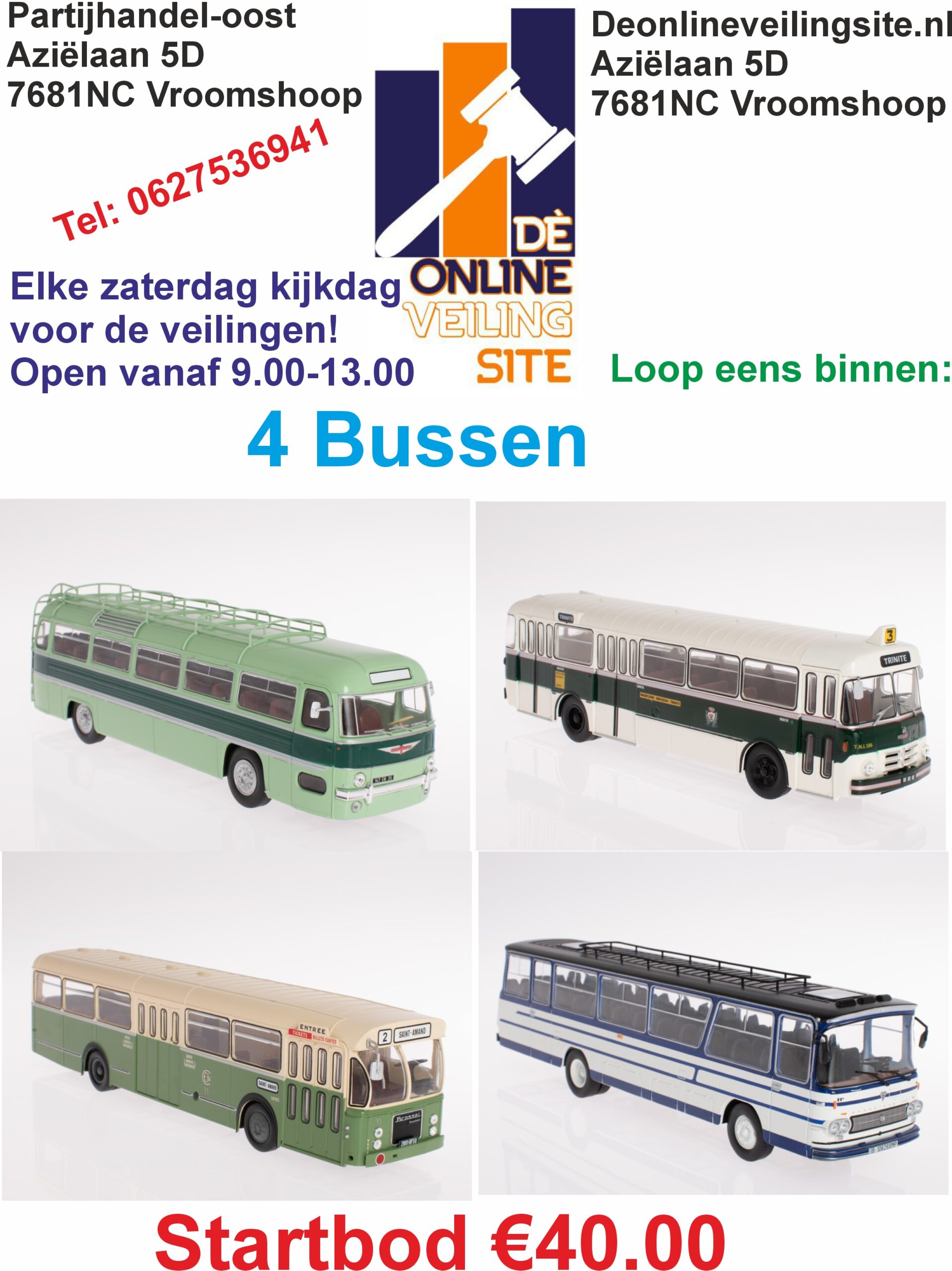 Deze kavel loopt af precies één week na
  het eerste bod.4 Bussen