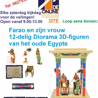 Deze kavel loopt af
  precies één week na het eerste bod. De farao en zijn vrouw 12 delig Diorama
  3D - figuren van het oude Egypte