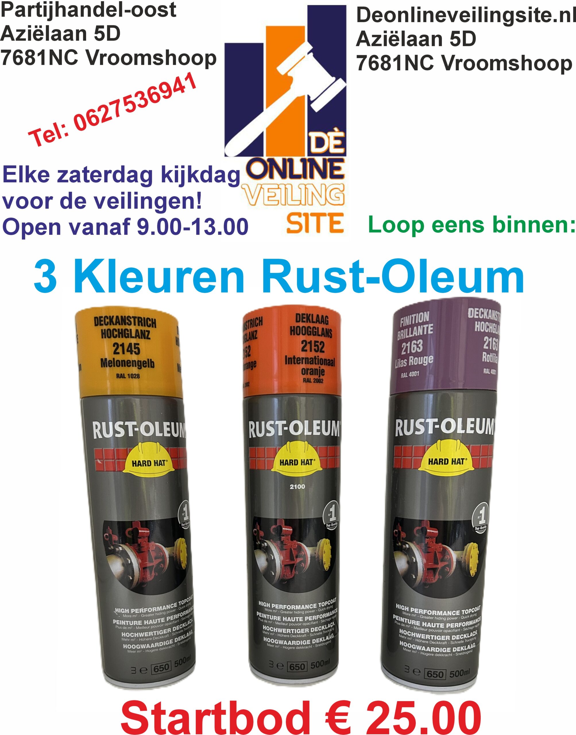 Deze kavel loopt af precies één week na het eerste bod. 3 Bussen Rust-Oleum