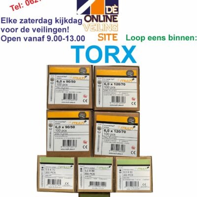 Deze kavel loopt af precies één week na  het eerste bod-Torx schroeven