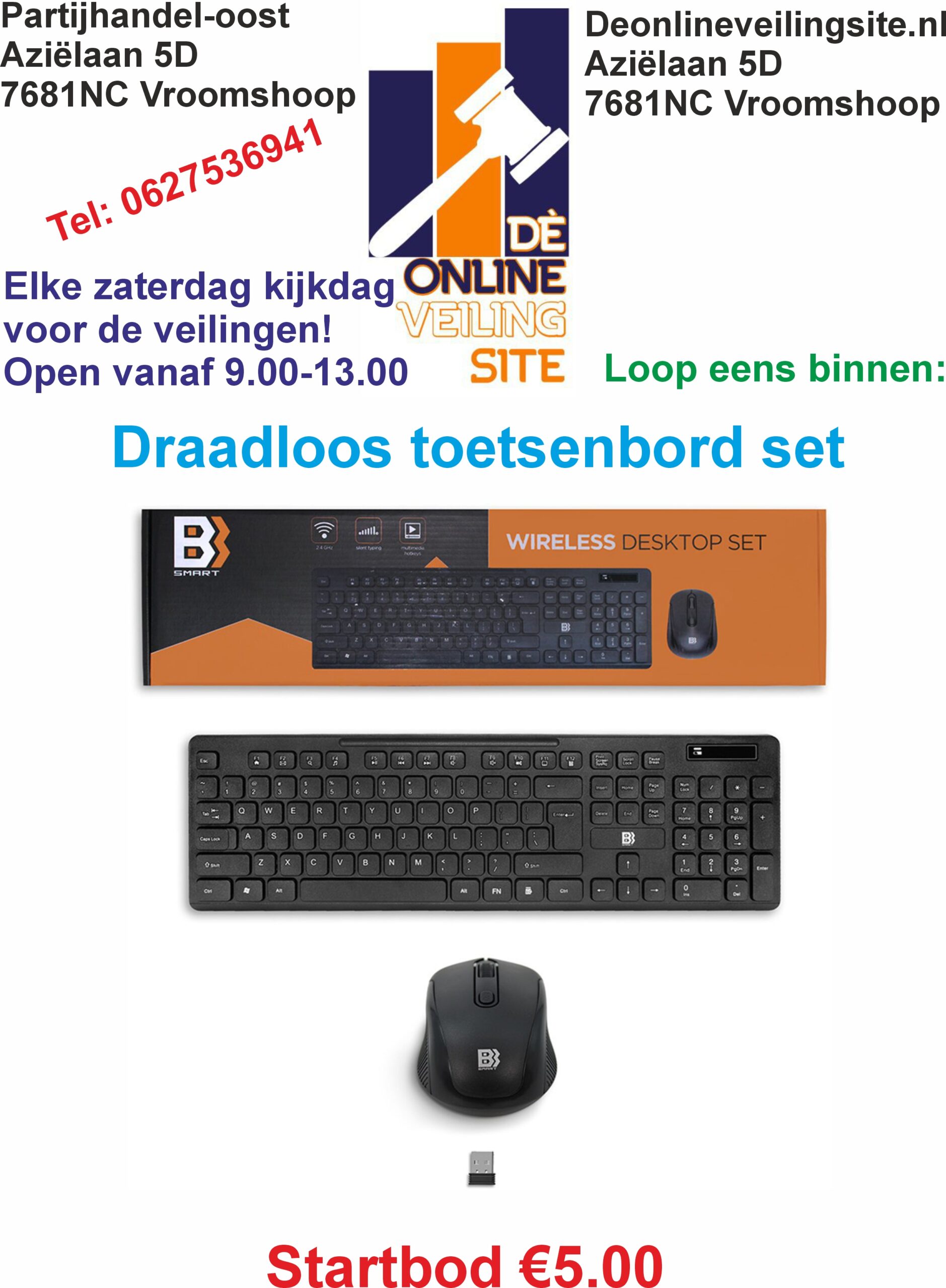 Deze kavel loopt af precies één week na  het eerste bod – Draadloos toetsenbord set